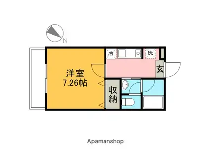 リバティーヒル市ヶ尾(1K/1階)の間取り写真