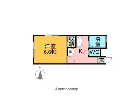 コーポシスル(1K/1階)の間取り写真