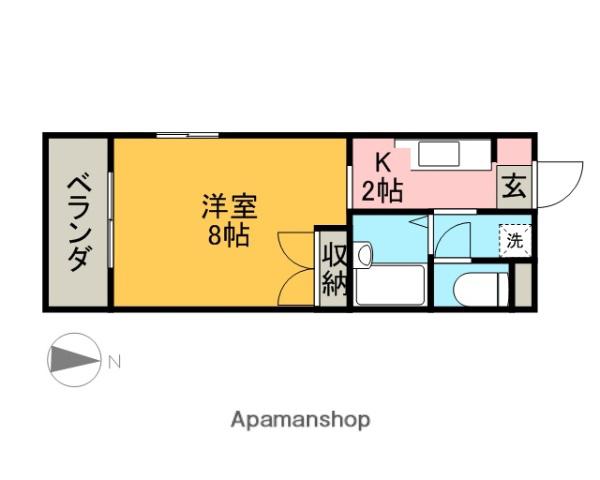 リレントたまプラーザ(1K/1階)の間取り写真