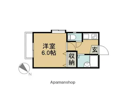 第4五月ハイツA(1K/2階)の間取り写真