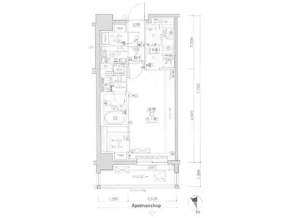 デュオステージ宮崎台(1K/4階)の間取り写真