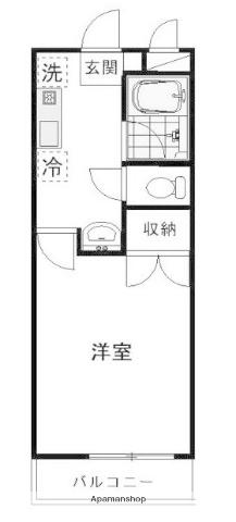 東急田園都市線 藤が丘駅(神奈川) 徒歩8分 2階建 築4年(1K/1階)の間取り写真
