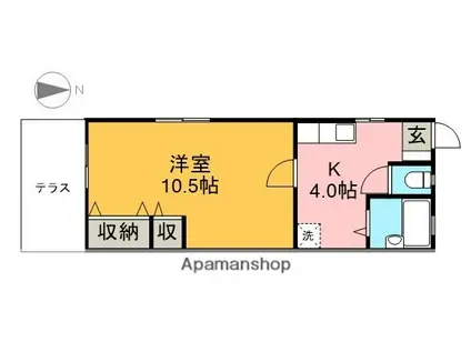 ハイツグリーン(1K/1階)の間取り写真