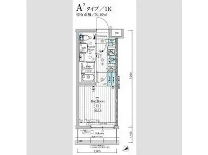 MAXIV横浜青葉(1K/3階)の間取り写真