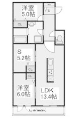 ブルーリーフあざみ野(2SLDK/1階)の間取り写真