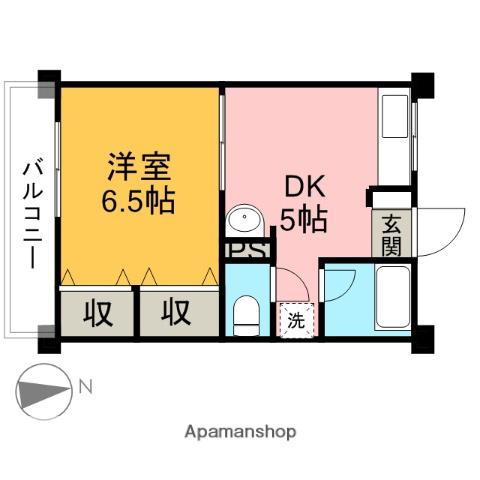 きさらぎビル(1DK/3階)の間取り写真