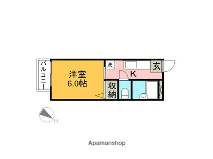 第5五月ハイツ(1K/1階)の間取り写真