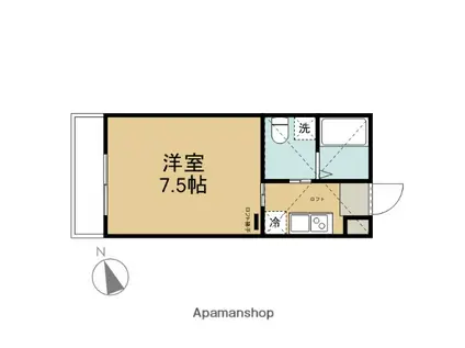 パークテラスあざみ野(1K/1階)の間取り写真