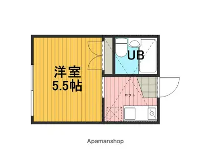 ロイヤルハイム(ワンルーム/2階)の間取り写真