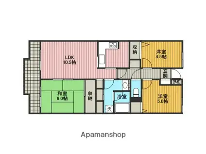 アルティザ相武台(3LDK/5階)の間取り写真