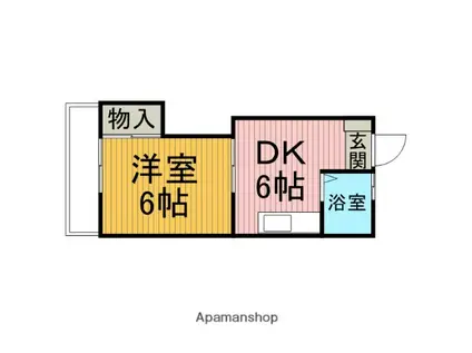 旭町ビル(1DK/3階)の間取り写真