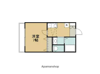 グリーンフロント中央林間(1K/2階)の間取り写真