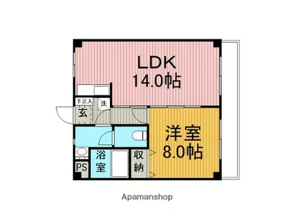 ルミエール北里(1LDK/2階)の間取り写真