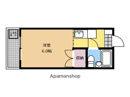 ハイキャッスル(1K/1階)の間取り写真