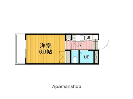 南台ハイツ(ワンルーム/2階)の間取り写真