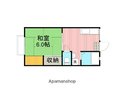 サンシティⅠ(1K/2階)の間取り写真