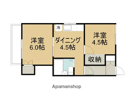 アーク林間(2K/4階)の間取り写真