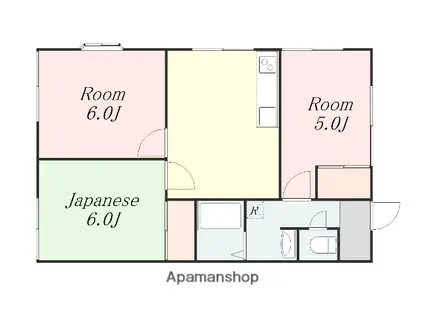 グランデュール緑ヶ丘(3DK/1階)の間取り写真