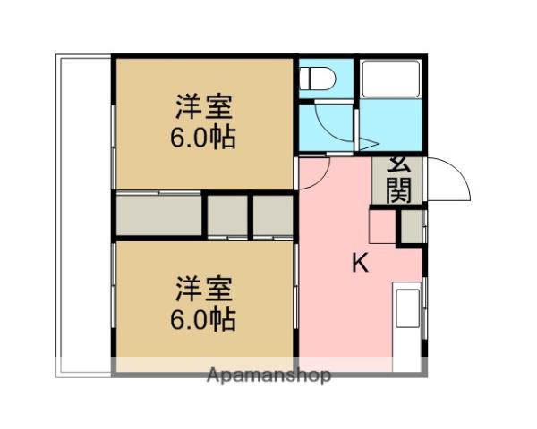 パティオM(2DK/2階)の間取り写真