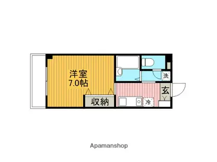 メゾン北里2000(1K/3階)の間取り写真