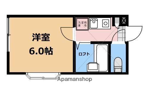 ロッシェル若松2号棟(1K/2階)の間取り写真