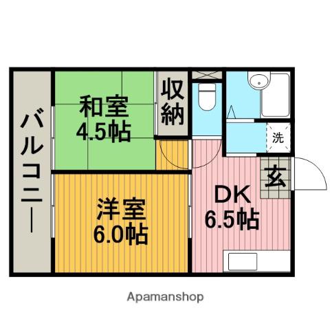 メゾンヤマゴ(2DK/1階)の間取り写真