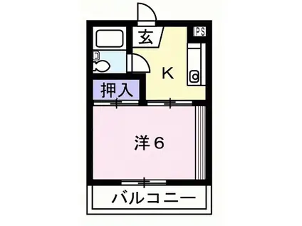 桧台ハイツ(1K/2階)の間取り写真