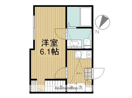 カーサキュリオ(1K/2階)の間取り写真