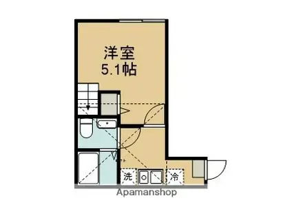 TINA 小田急相模原Ⅱ(1K/1階)の間取り写真