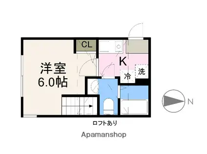 リブラ北里(1K/2階)の間取り写真
