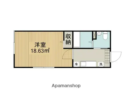 モンステラひばり(1K/3階)の間取り写真