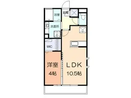 ヴィーブル草薙(1LDK/1階)の間取り写真