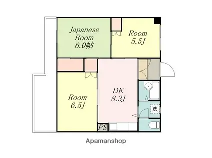 ピアチェーヴォレ(3DK/6階)の間取り写真