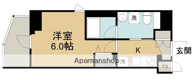 ステージグランデ相模原(1K/14階)の間取り写真