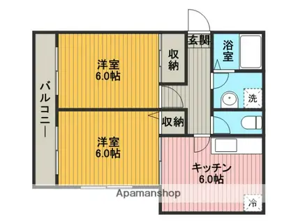 チェリーコーポラス(2DK/3階)の間取り写真