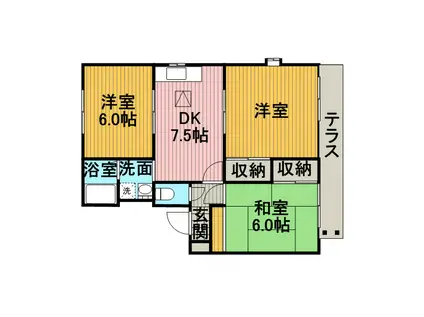 ミッキーハウス(3DK/1階)の間取り写真