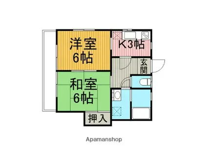 デルフィーヌ(2K/2階)の間取り写真