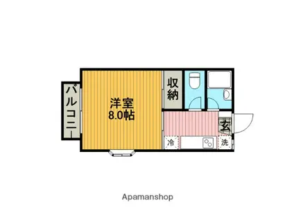 ヴィラウエスト(1K/2階)の間取り写真