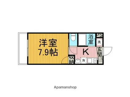 ハイツFK相模大野(1K/5階)の間取り写真