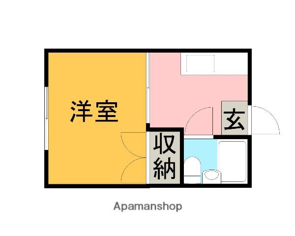 ハイツ白樺Ⅱ(1K/1階)の間取り写真