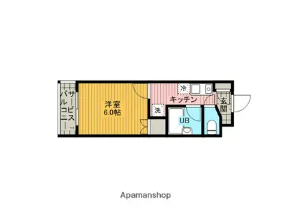 アバンスタジオ(1K/1階)の間取り写真