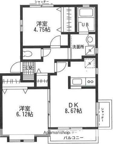 ドリームSEFA(2LDK/1階)の間取り写真