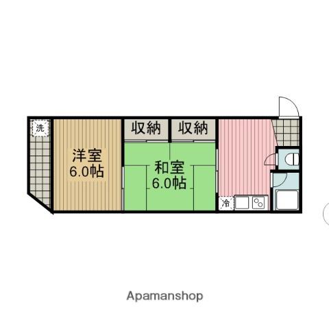 矢部アイランドハイツ(2K/5階)の間取り写真