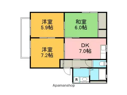 フロム21A(3DK/1階)の間取り写真