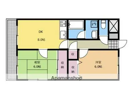 CHATEAU LIFE SAGAMIHARA III(2DK/3階)の間取り写真