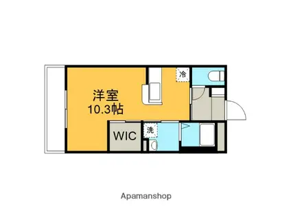 ドミール橋本(ワンルーム/2階)の間取り写真