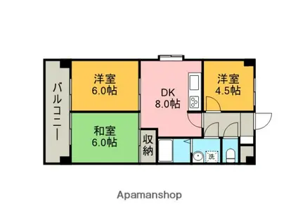 モナーク橋本(3DK/2階)の間取り写真