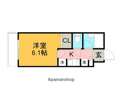 マーガレットハイツⅢ(1K/3階)の間取り写真