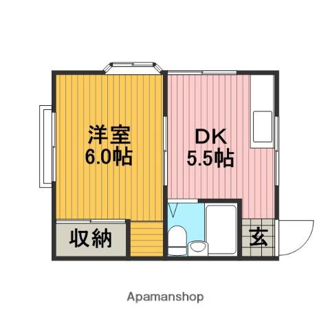 アパート美里(1DK/2階)の間取り写真
