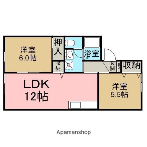 アイエヌハイツⅢ(2LDK/1階)の間取り写真
